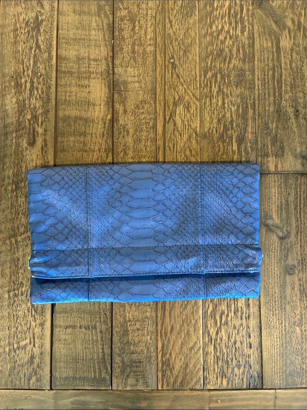 Urban Expressions Blue Textured Fold-Over Clutch